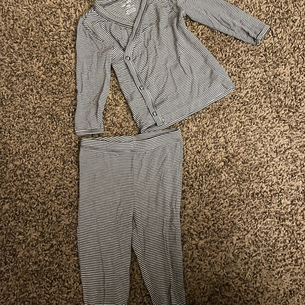 Carter's PurelySoft Black and White Striped Pajama Set
